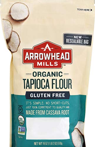 Arrowhead Mills Harina de tapioca orgánica, sin gluten, bolsa de 18 onzas (paquete de 6)