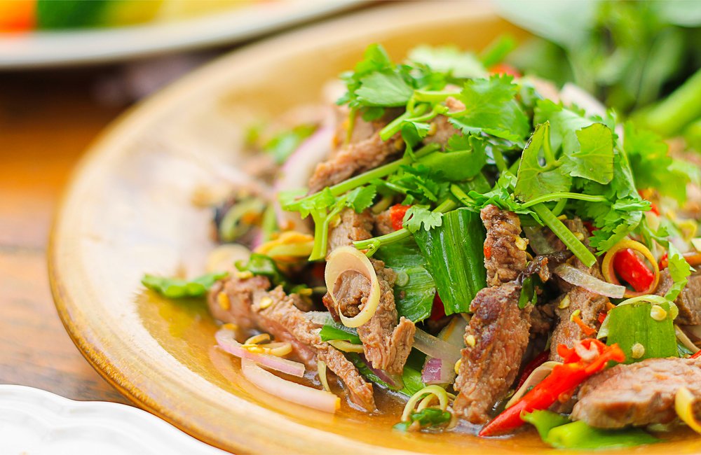 Spicy,Salad,Of,Roasted,Beef,,,Thai,Style,Food,;