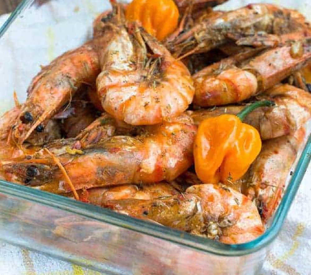 Camarones jamaicanos de pimiento picante Camarones jamaicanos de pimiento picante