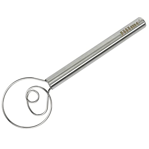 Jillmo Danish Dough Whisk, 12 pulgadas de acero inoxidable