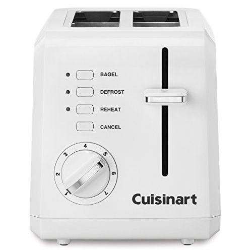 Tostadora de piojos Cuisinart CPT-122 Compact Plastic 2 -Slice, blanco