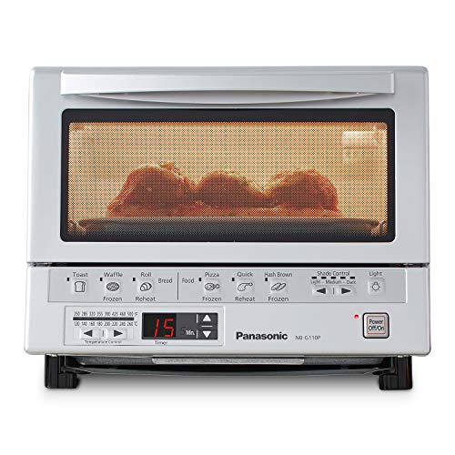 Flash de horno tostador de Panasonic Xpress con doble calefacción por infrarrojos y extraíble bandeja para hornear interior de 9 -Inch, 12 x 13 x 10.25, plata