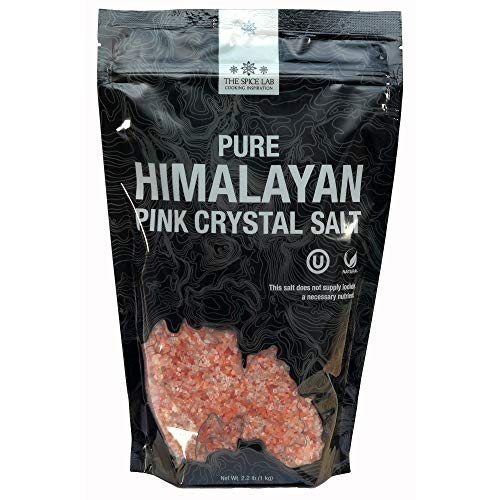 La sal del Himalaya de Spice Lab - Gruesa 2.2 Lb / 1 Kilo - La sal del Himalaya rosa es nutriente y mineral para la salud - Cristal puro gourmet - Kosher & Natural Certified