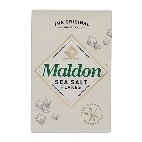 Sal de Maldon, escamas de sal marina, 8,5 oz (240 g), kosher, natural, artesanal, gourmet, cristales piramidales (el embalaje puede variar)