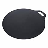 Victoria Cast Iron Pizza Crepe Pan, Dosa, Roti Tawa, Budare, 15 pulgadas, negro