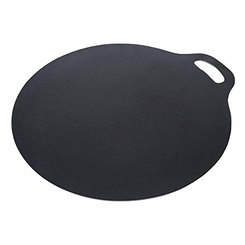 Victoria Cast Iron Pizza Crepe Pan, Dosa, Roti Tawa, Budare, 15 pulgadas, negro