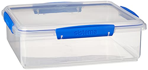 Sistema KLIP IT Utility Collection Bakery Box Contenedor de almacenamiento de alimentos, 14.8 tazas, transparente / azul | Sin BPA