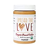 Unte la mantequilla de maní orgánica desnuda Love, 16 onzas (orgánica, totalmente natural, vegana, sin gluten, cremosa, tostada en seco, sin sal añadida, sin azúcar añadido, Sin aceite de palma) (1 -Pack)