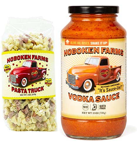 Salsa de vodka Hoboken Farms - Sin azúcar agregada, sin gluten, vegetariana, salsa de pasta gourmet enfocada en plantas (jarra individual con pasta)