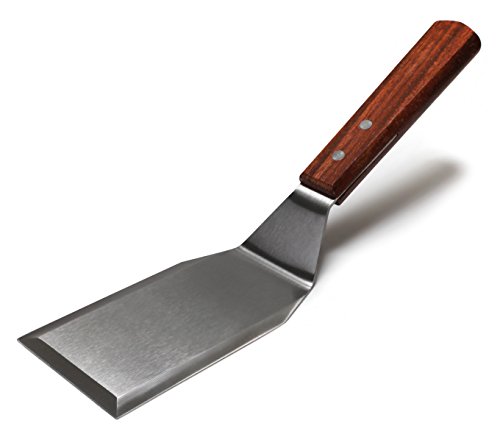 MANNKITCHEN Espátula de acero inoxidable de grado profesional perfecta para sartenes de hierro fundido y parrillas planas