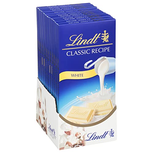 Lindt CLASSIC RECIPE White Chocolate Bar, White Chocolate Candy, 4.4 oz. (Paquete de 12)