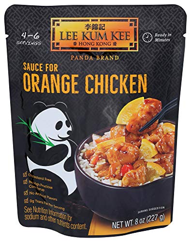 Salsa de marca Lee Kum Kee Panda para pollo naranja, 8 onzas (paquete de 6), 0 g de grasa trans, sin sabores artificiales, sin jarabe de maíz con alto contenido de fructosa, sin colesterol