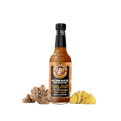 Mr. Spice - Salsa de salteado de jengibre orgánico - Marinada saludable sin sal - Sin grasa - Sin gluten - Vegano - Bajo en calorías