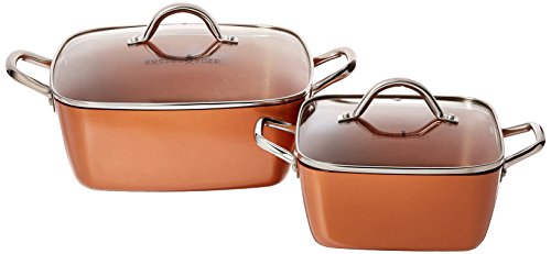 Cobre Chef 8 '/ 11' Pan de plato profundo 4 Pc Set