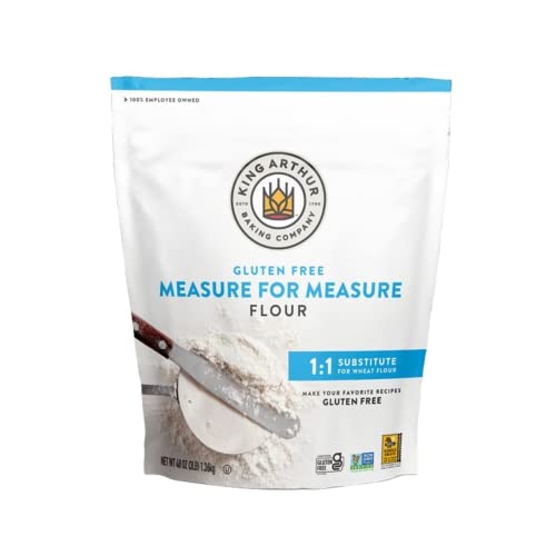 King Arthur, Medida para harina de medida, Proyecto certificado sin gluten, sin OMG verificado, Kosher certificado, 3 Libras, Embalaje puede variar