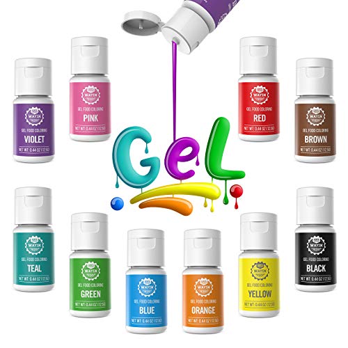 Gel Food Coloring 10x10ml Colors Set - Wayin Gel Based Vibrant Food Color Dye Flavorless Edible Icing Color Concentrado Neon Baking Color para Niños Pastel Easter Egg Decorating Macaron Fondant Cookie
